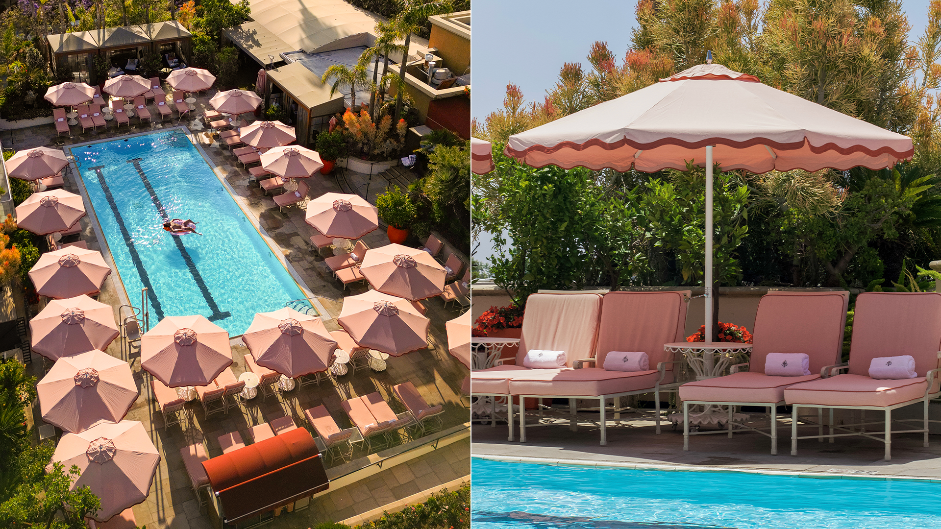 Otel havuzu ve mobilyalar